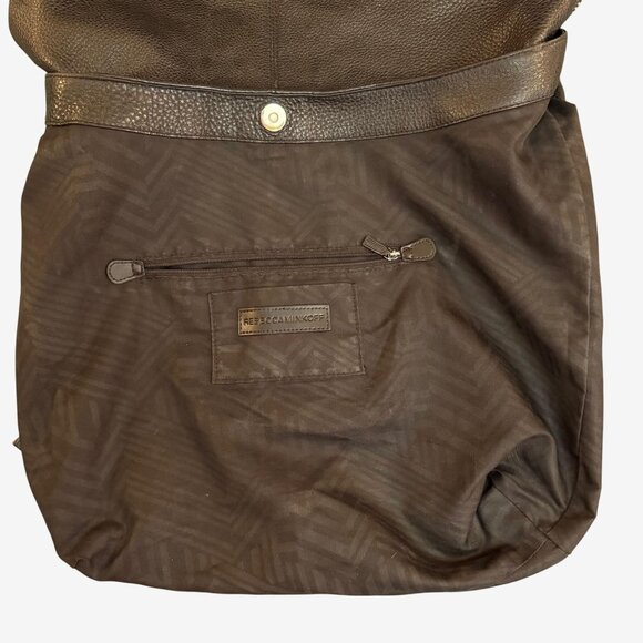 Rebecca Minkoff Classic Hobo Shoulder Bag – Black Pebbled Leather, Gold Hardware - Picture 6 of 13